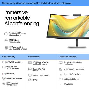 HP 534pm skærm - Kantbelyst LED - 34" - VA - 5ms