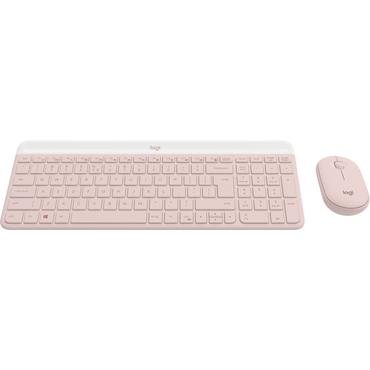 Logitech Slim Wireless Combo MK470 - sats med tangentbord och mus - QWERTY - USA, internationellt - rosa Inmatningsenhet
