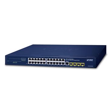 PLANET IPv4/IPv6, 24-Port Administreret L2/L4 Gigabit Ethernet (10/100/1000) 1U Blå