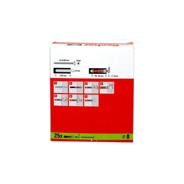 Fischer 564173 skrueanker og vægudtag 25 stk Skruekrog og vægstiksæt