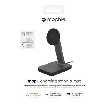 mophie 401309751 oplader til mobil enhed Headset, Smartphone Sort Vekselstr&oslash;m Tr&aring;dl&oslash;s opladning Hurtig opladning Indend&oslash;rs