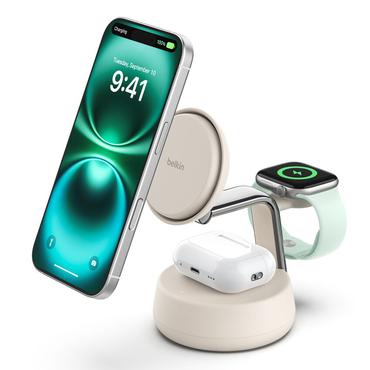 Belkin Qi2 Fitness tracker, Hovedtelefoner, Smartphone, SmartWatch Hvid USB Tr&aring;dl&oslash;s opladning Hurtig opladning Indend&oslash;rs