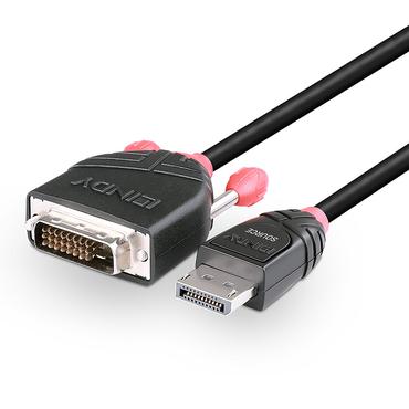 Lindy 41493 videokabel adapter 5 m DVI-D DisplayPort Sort