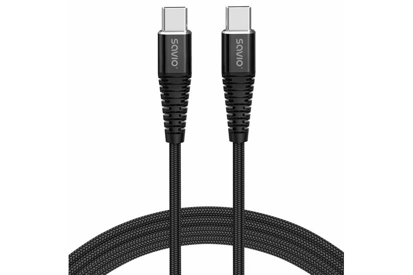 SAVIO - USB typ C-kabel - 24 pin USB-C till 24 pin USB-C - 1 m