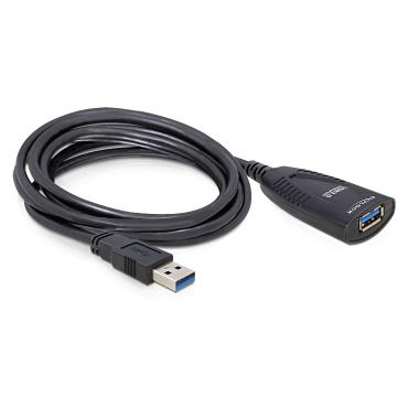 Delock USB Cable - USB-f&ouml;rl&auml;ngningskabel - USB typ A till USB typ A - 5 m