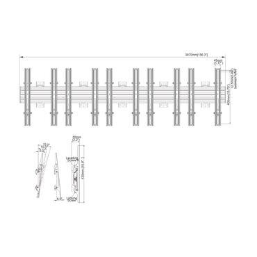 Multibrackets M Pro Series MBW5UP monteringssats - en sida - f&ouml;r 5 LCD-bildsk&auml;rmar - lutning - svart