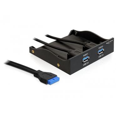 Delock USB 3.0 Front Panel 2-Port - lagrings bay port panel