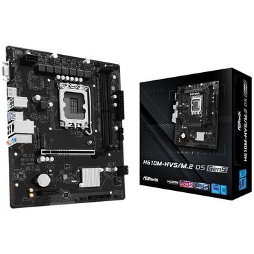 ASRock Moderkort - Intel H610 - LGA 1700 - Micro ATX - DDR5 - 2 minnesplatser - 1x M.2