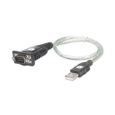 Techly IDATA-USB-SER-2T serielkabel Sort, Transparent 0,45 m USB Type-A DB-9