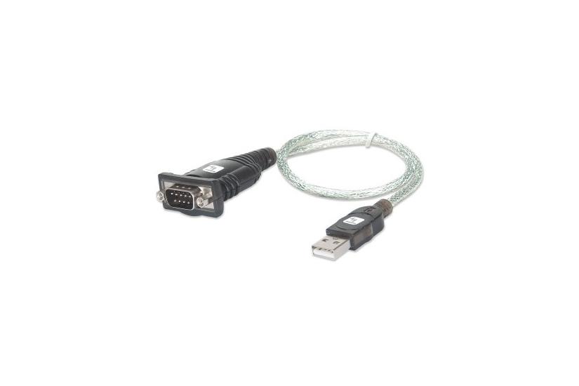 Techly IDATA-USB-SER-2T serielkabel Sort, Transparent 0,45 m USB Type-A DB-9