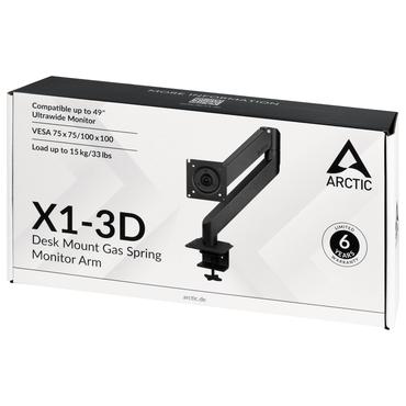 ARCTIC X1-3D monteringssats - fullst&auml;ndig r&ouml;relse - f&ouml;r Bildsk&auml;rm - mattsvart