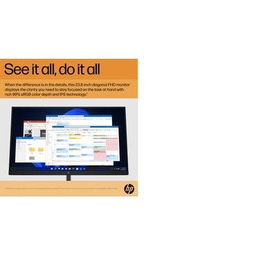 HP E24 G5 skærm - LED baglys - 23.8" - IPS - 5ms - Full HD 1920x1080 ved 75Hz