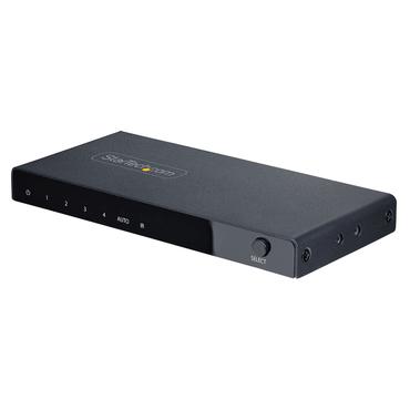 StarTech.com 4-Port 8K HDMI Switch, HDMI 2.1 Switcher 4K 120Hz HDR10+, 8K 60Hz UHD, HDMI Switch 4 In 1 Out, Auto/Manual Source Switching, Remote Control and Power Adapter Included - 7.1 Channel Audio/eARC (4PORT-8K-HDMI-SWITCH) - video-/audioswitch - 4 porte