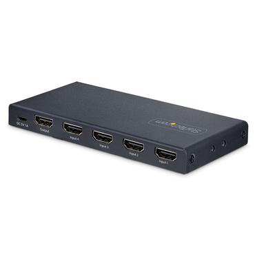 StarTech.com 4-Port 8K HDMI Switch, HDMI 2.1 Switcher 4K 120Hz HDR10+, 8K 60Hz UHD, HDMI Switch 4 In 1 Out, Auto/Manual Source Switching, Remote Control and Power Adapter Included - 7.1 Channel Audio/eARC (4PORT-8K-HDMI-SWITCH) - video-/audioswitch - 4 porte
