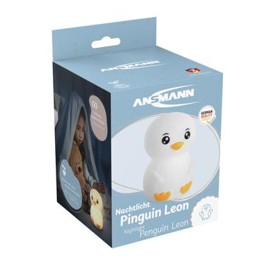 ANSMANN Nachtlicht Pinguin, weiß Silikon, LED-Technologie