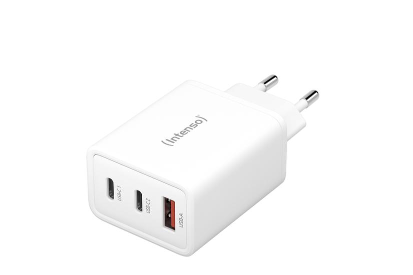 Intenso W65ACC str&ouml;madapter - GaN - 2 x USB-C, USB typ A - 65 Watt (paket om 2)