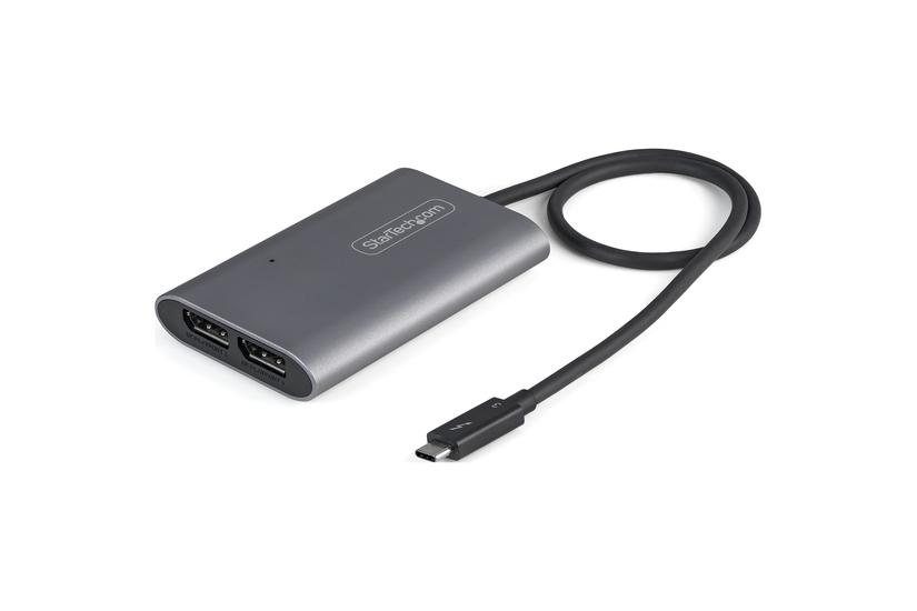 StarTech.com Thunderbolt 3 till Dual DisplayPort-adapter DP 1.4 - Dual 4K 60 Hz eller Single 8K/5K Thunderbolt 3 till DP-adapter - TB3 till 2x DisplayPort-sk&auml;rmadaptrar - Mac/Windows - USB-/DisplayPort-adapter - 24 pin USB-C till DisplayPort - 46 cm