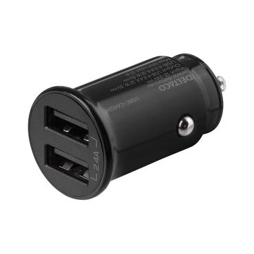 DELTACO USB-CAR124 str&ouml;madapter f&ouml;r bil - USB - 12 Watt