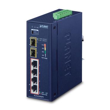 PLANET IGS-624HPT netværksswitch Ikke administreret Gigabit Ethernet (10/100/1000) Strøm over Ethernet (PoE) Blå