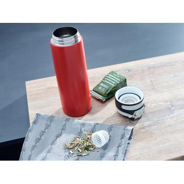 Leifheit 03273 rejsekrus 600 ml Sort, Rød Rustfrit stål