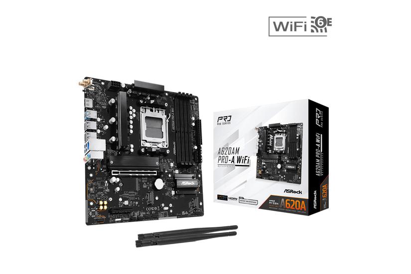 ASRock Moderkort - AMD A620A - AM5 - Micro ATX - DDR5 - 4 minnesplatser - 2x M.2