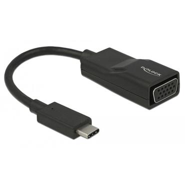Delock Adapter USB Type-C male > VGA female - videokonverterare - Chrontel CH7212 - svart