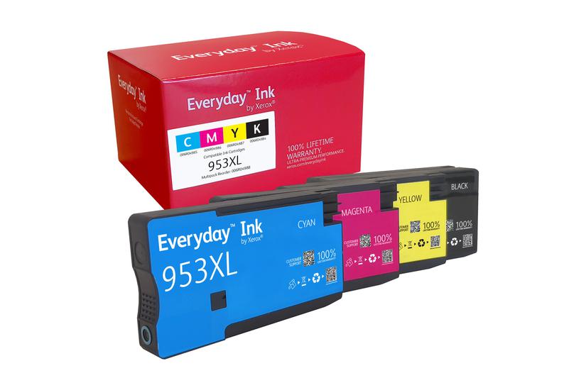 Everyday - 4 pakker - H&oslash;jtydende - sort, gul, cyan, magenta - kompatibel - Genproduceret - bl&aelig;kpatron (alternativ til: HP 953XL)