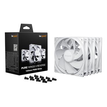be quiet! Pure Wings 3 120mm | PWM Reverse White Triple-Pack Computerkabinet Ventilator 12 cm Hvid 3 stk