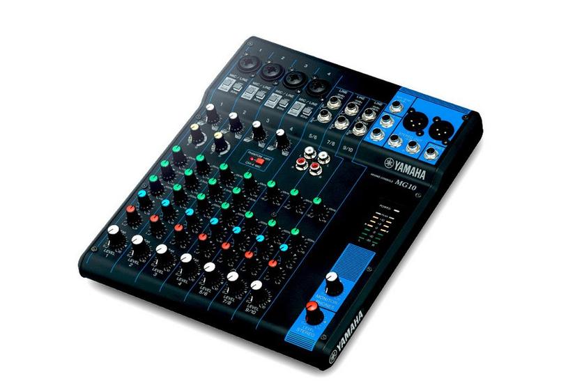 Yamaha MG10, Max 4 mikrofoner / 10 linjeing&aring;ngar (4 mono + 3 stereo)