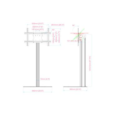 M Golvvystolpe Kolumn Pro MBFSC1U 120 Lutning