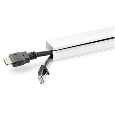 StarTech.com Solid Cable Management Raceway with Adhesive Tape & Cover, 1-1/8"(32mm)W x 3/4"(20mm)H, 6ft(1.8m) length, PVC Network/Power Cord Hider Kit, Wall Wire Duct System, UL Listed