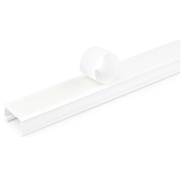 StarTech.com Solid Cable Management Raceway with Adhesive Tape & Cover, 1-1/8"(32mm)W x 3/4"(20mm)H, 6ft(1.8m) length, PVC Network/Power Cord Hider Kit, Wall Wire Duct System, UL Listed