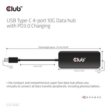 Club 3D CSV-1548 - hubb - 4 portar