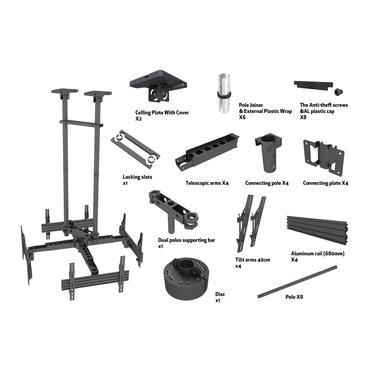 Multibrackets M Pro Series MBC4UHD beslag - for 4 LCD displays - sort