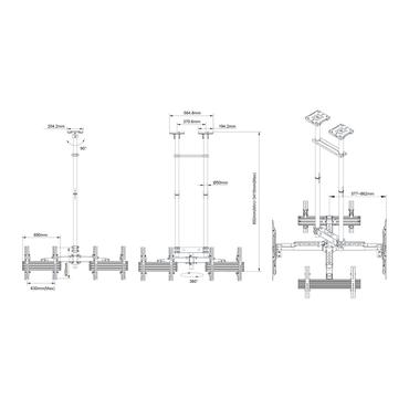 Multibrackets M Pro Series MBC4UHD beslag - for 4 LCD displays - sort