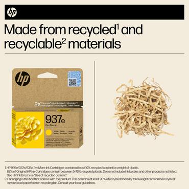 HP Original 937e EvoMore-blækpatron, gul