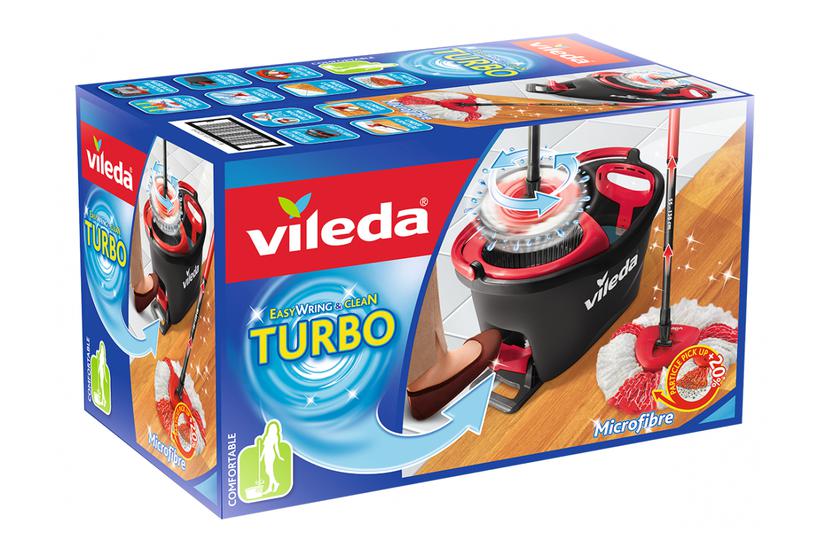 Vileda Easywring & Clean Turbo reng&oslash;ringsmoppe Uld R&oslash;d, Hvid