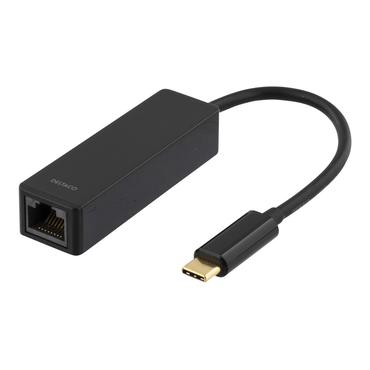 DELTACO USB-C til RJ45 sort
