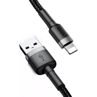 Baseus Kevlar USB-Cable with Lightning 1.5A 2 m - Grey/Black