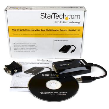 StarTech.com USB 3.0 till DVI/VGA adapter - 2048x1152 - USB/DVI-adapter - USB typ A till DVI-I - 15.2 cm