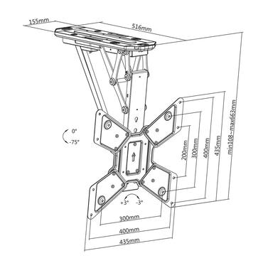 Nedis TVCM5830BK tv-beslag 139,7 cm (55") Sort