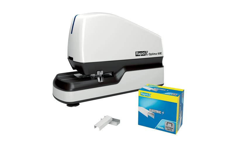 H&aelig;ftemaskine elektrisk Optima 60E t/60ark hvid