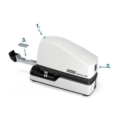 H&aelig;ftemaskine elektrisk Optima 60E t/60ark hvid