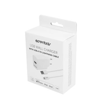 Essentials 1110145 oplader til mobil enhed Universel Hvid Vekselstr&oslash;m Indend&oslash;rs