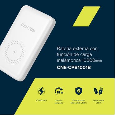 Canyon PB-1001 powerbank - Li-pol - USB, USB-C - 18 Watt