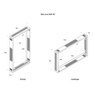 Multibrackets M Pro OH46 F/B monteringssæt - for fladt panel - siderammer - sort