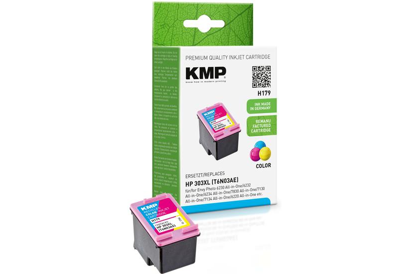 KMP H179 - f&auml;rg (cyan, magenta, gul) - bl&aelig;kpatron (alternativ till: HP 303XL, HP T6N03AE)