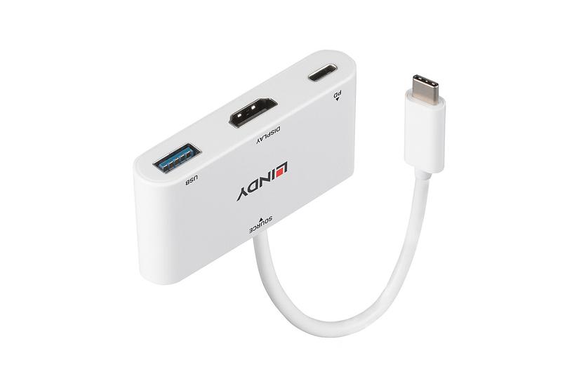 Lindy 43340 USB grafisk adapter 3840 x 2160 pixel Hvid