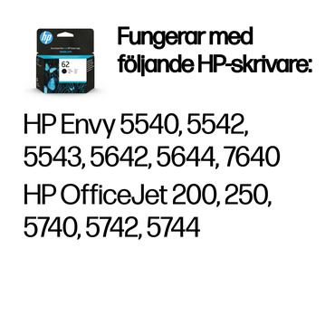 HP 62 - sort - original - blækpatron