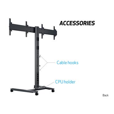 Multibrackets Public Display Stand 180 HD Dual vagn - f&ouml;r 2 LCD/plasmapaneler - svart